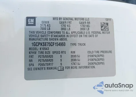 2012 Chevrolet Silverado 1500 Lt from USA, damaged, VIN 1GCPKSE75CF154960